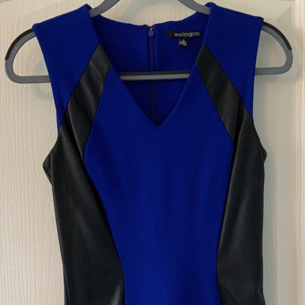 EVA LONGORIA for The Limited * Power Ponte*Body-Con * Blue & Black Dress *Size S